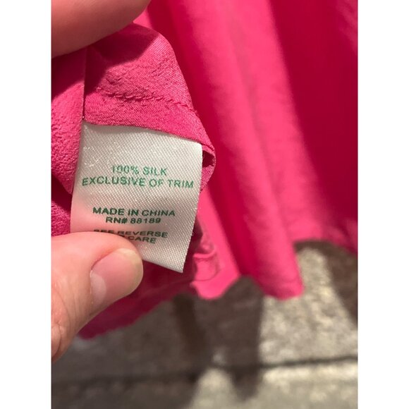 Lilly Pulitzer Womens Pink Smocked Long Sleeve Blouse W/ Button Detail S - Picture 8 of 8